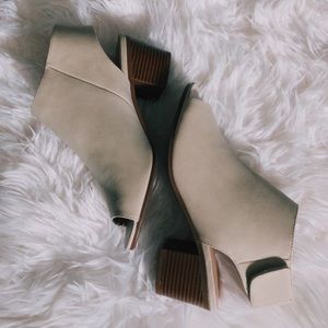 Marco Republic peep toe, low block heel booties